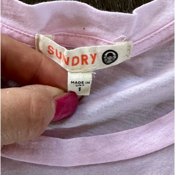 Sundry “destinations” graphic light pink sleeveless tank top or mini dress - Picture 1 of 9